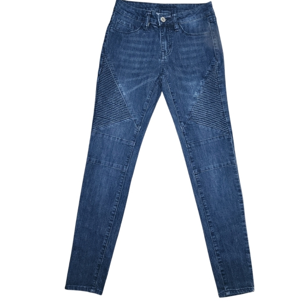 Vntg 90s Arizona Low-rise Skinny Junior Size 1 Jeans Raised Design Skater Moto
